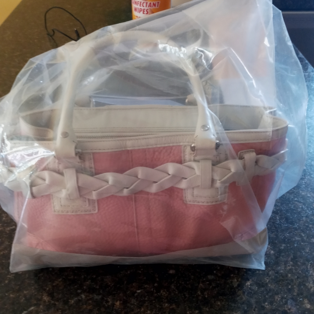 Vintage Coach Pink and White Purse